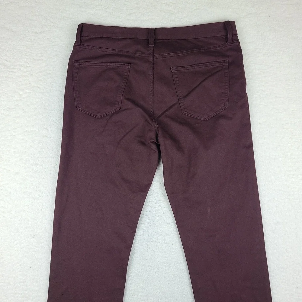 Banana Republic Traveler Pants Mens 34x34 Burgundy Red Slim‎ Performance Chino *